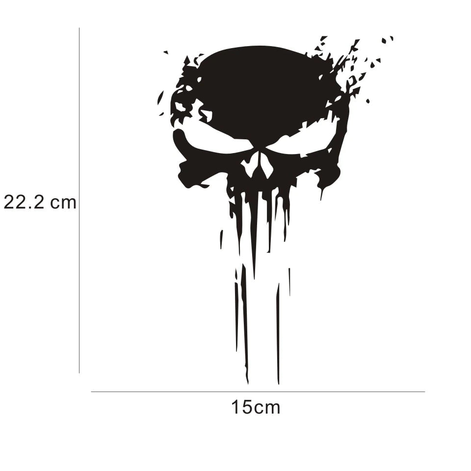 22*15cm Punisher Skull Sticker 3D Car Stickers